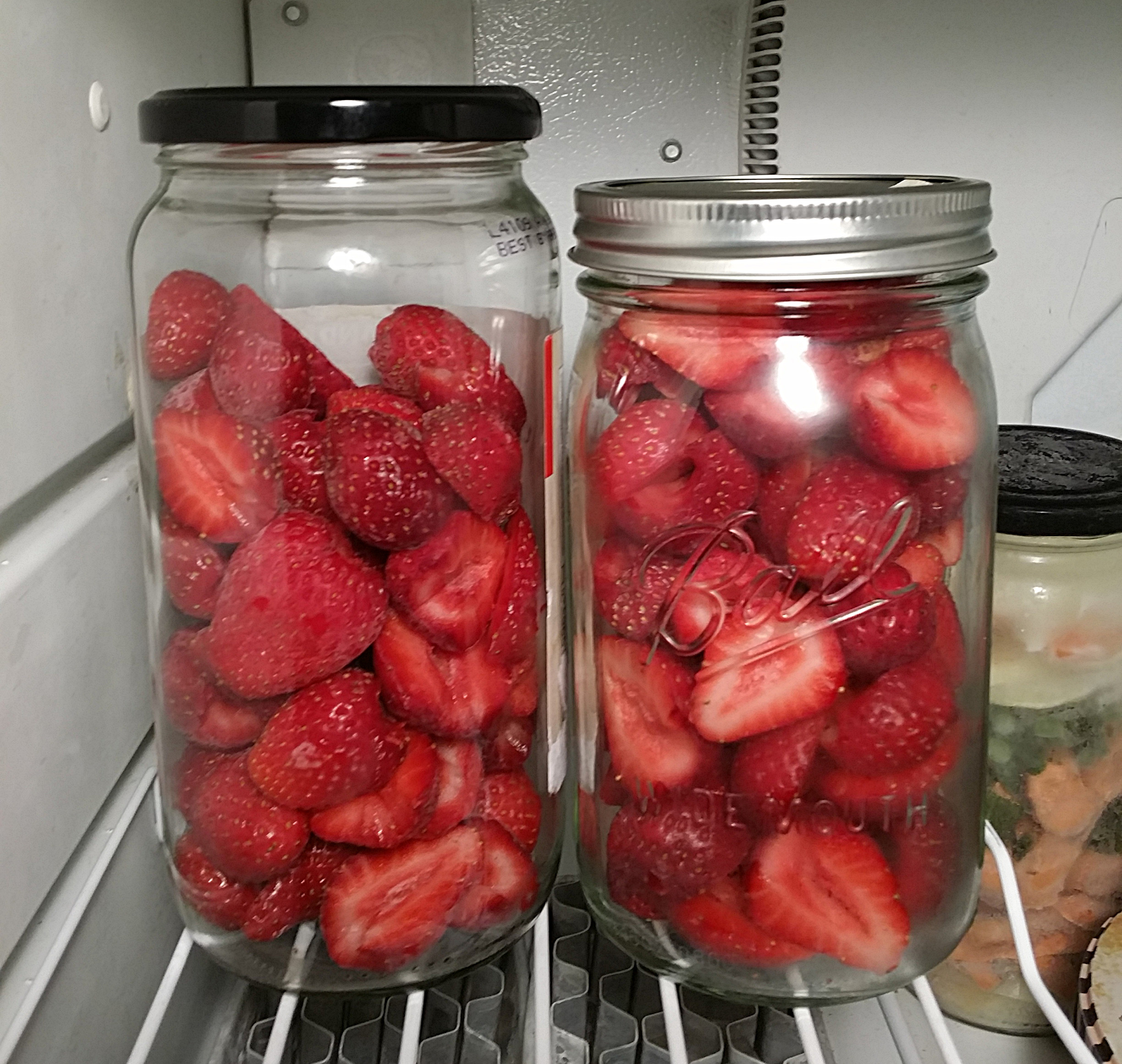 strawberries in jars