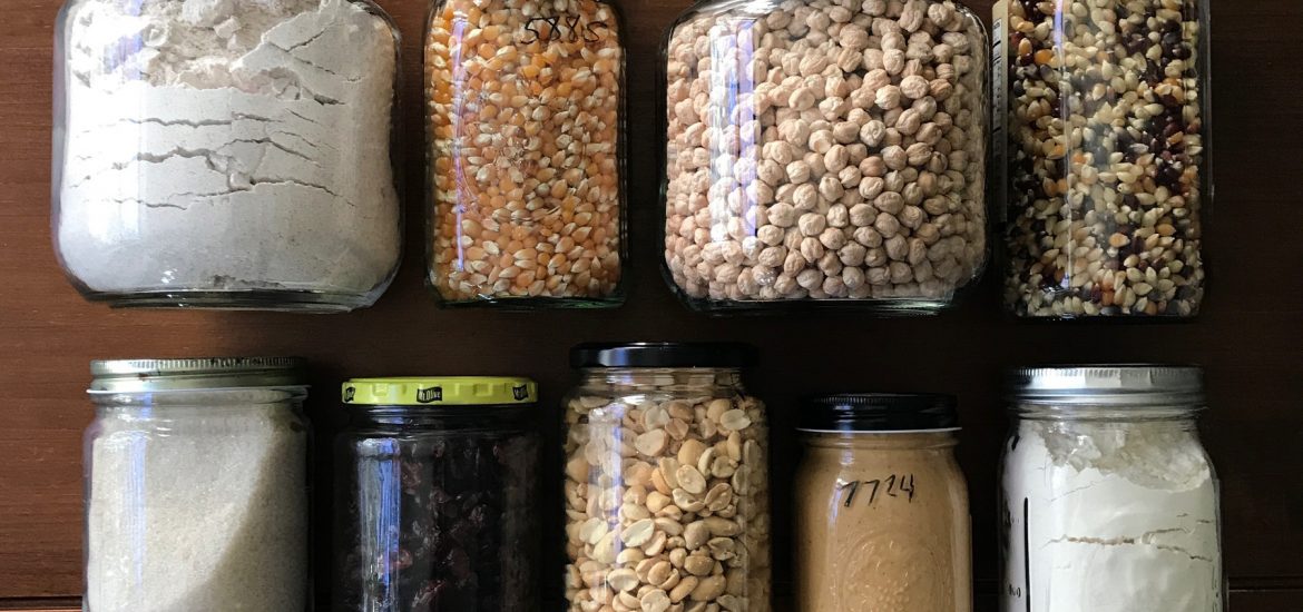 jars filled with pantry staples