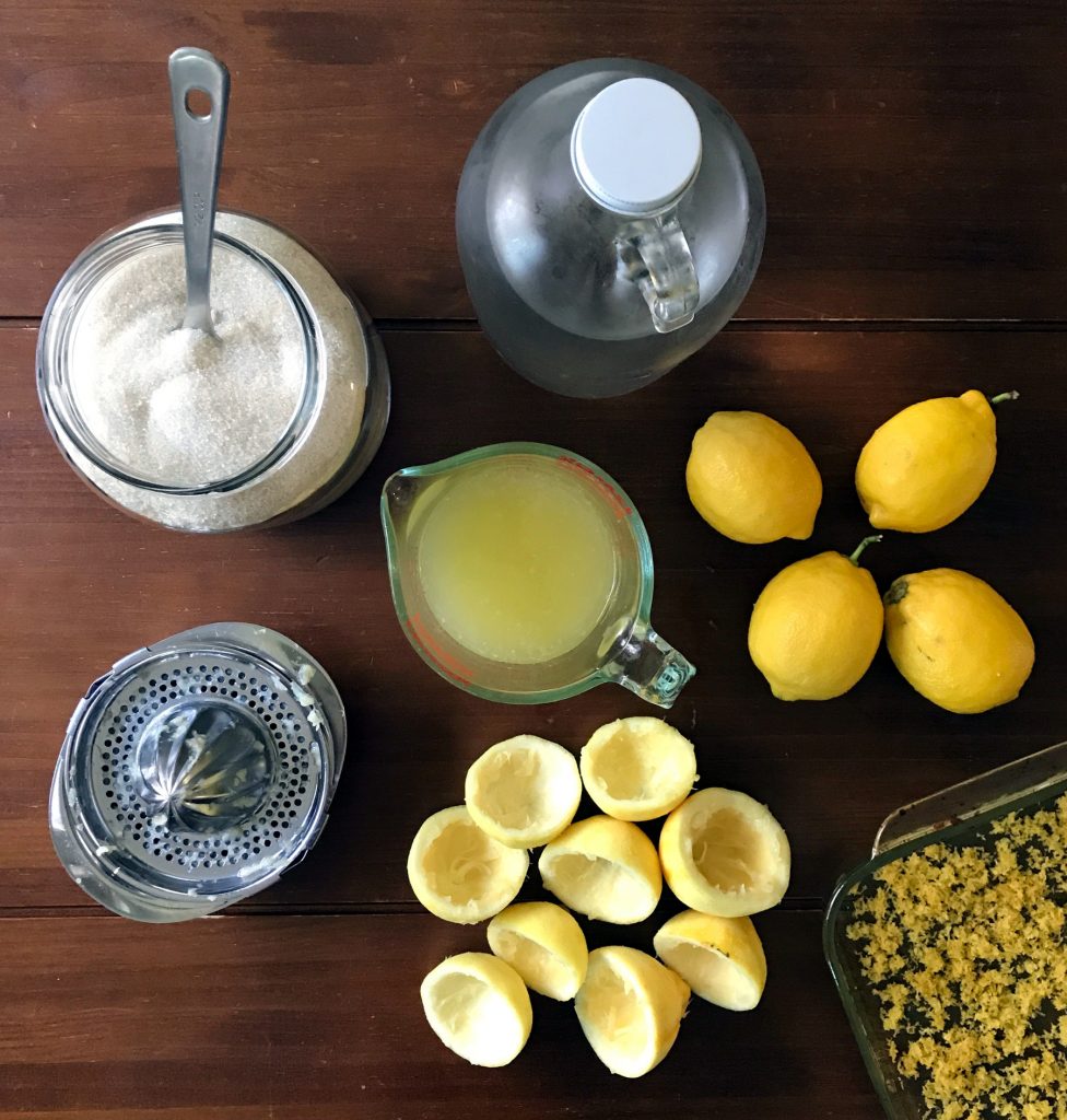 ingredients for homemade lemonade
