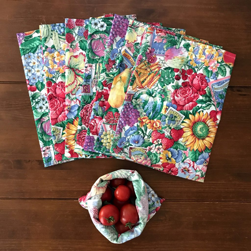 cloth produce bags for plastic free and zero waste shopping
